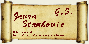 Gavra Stanković vizit kartica